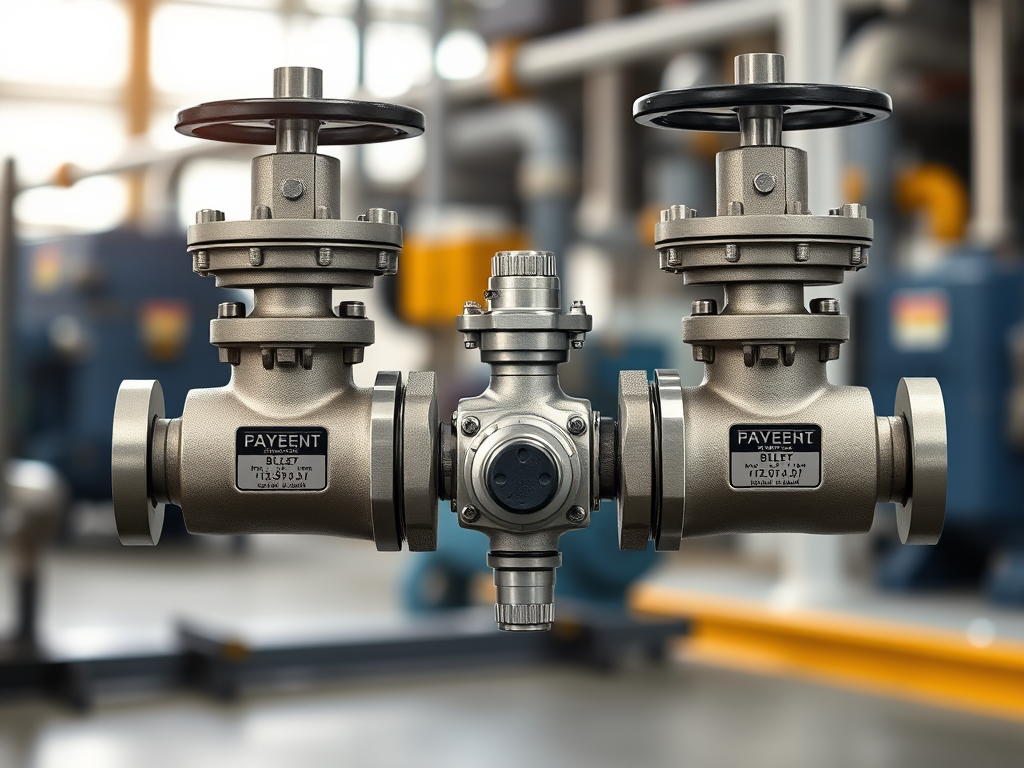 En grupp av Block and Bleed-ventiler i en industriell miljö, med fokus på en central ventil kopplad till andra ventiler.