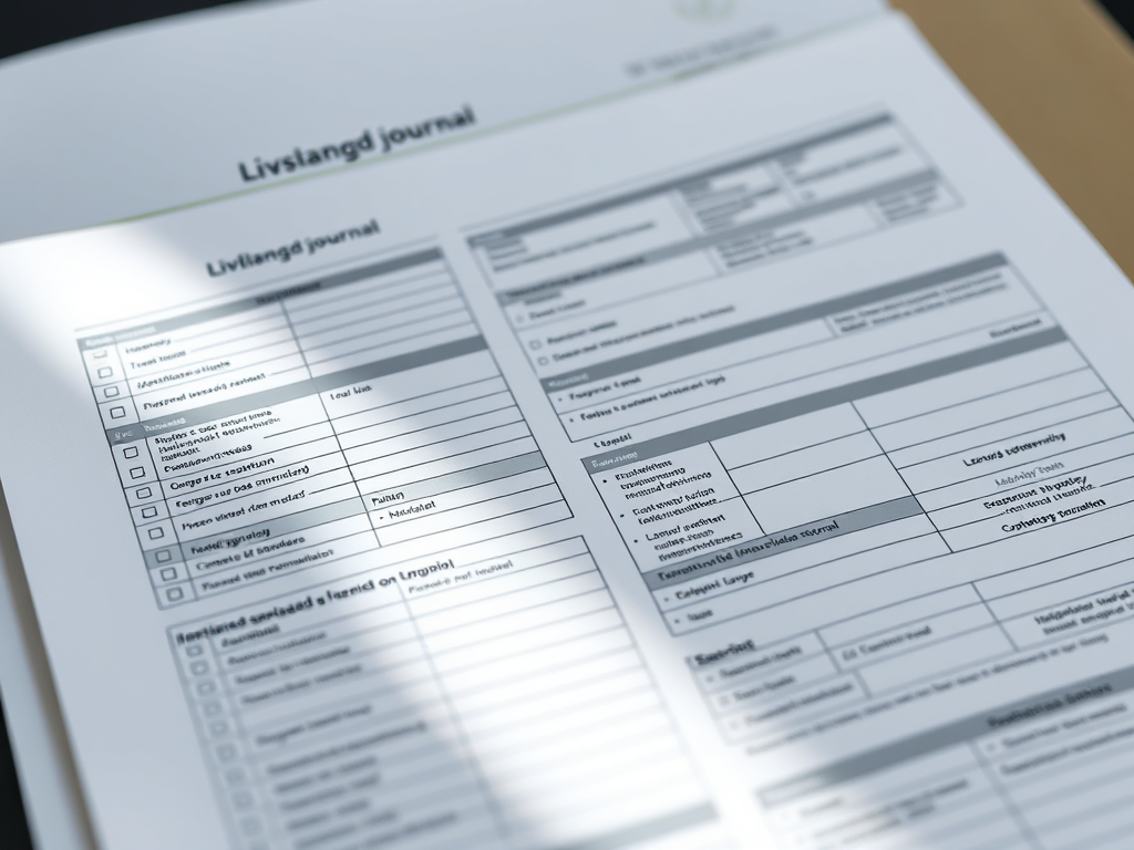 En livslängdsjournal som beskriver en mall för dokumentation av trycksatta anordningar, inklusive avsnitt om grunddata, konstruktionsparametrar och löpande historik.